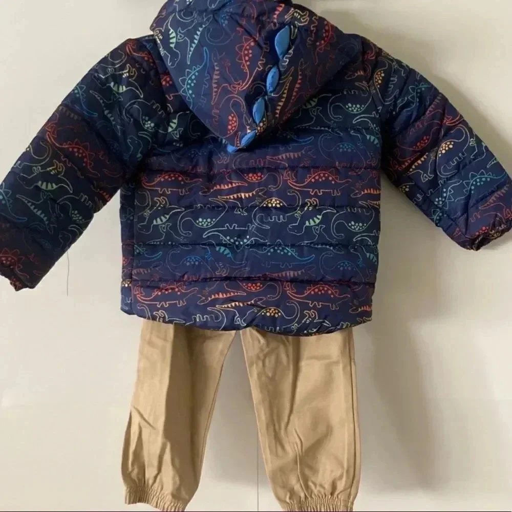 Kids Little me 3 piece Boys set Dinosaur Jacket  12 Month